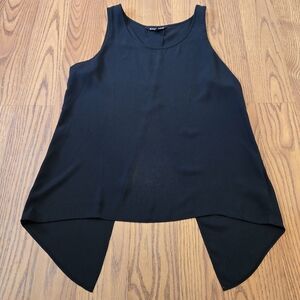 Express Black Split Back Tank Top Sleeveless Blouse Sexy Open Back Slit Party S